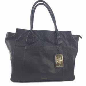 Ralph Lauren Large Black Leather Tote Bag